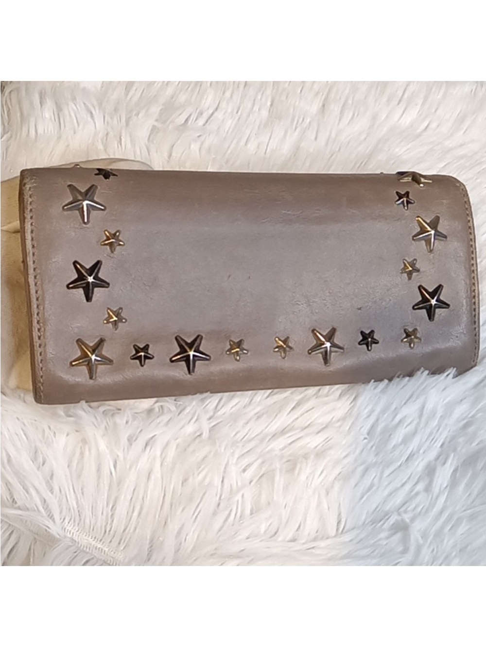 Jimmy Choo Taupe Leather Star Appliqué Wallet - Picture 6 of 16